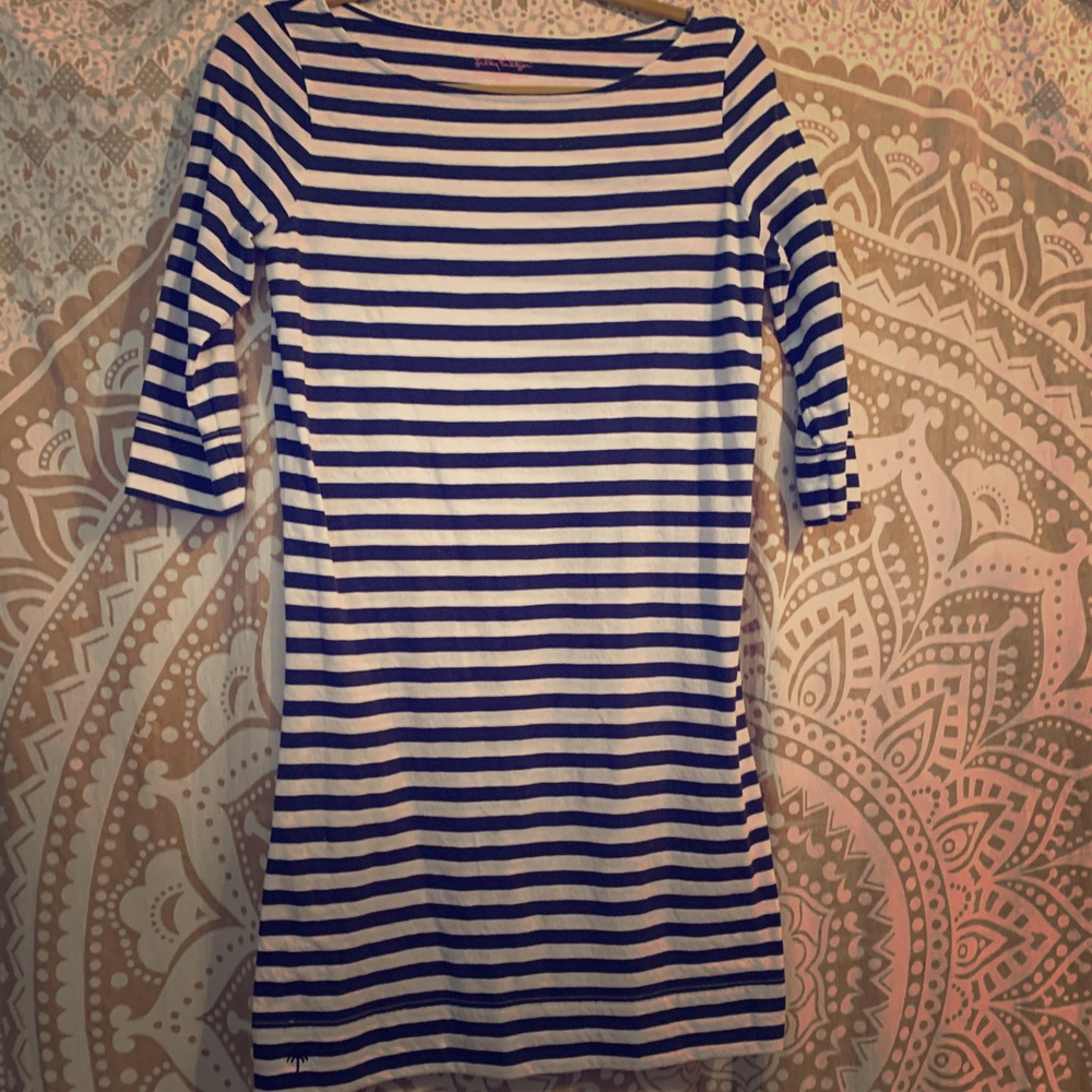 Lilly Pulitzer striped dress S 3/4 length sleeves